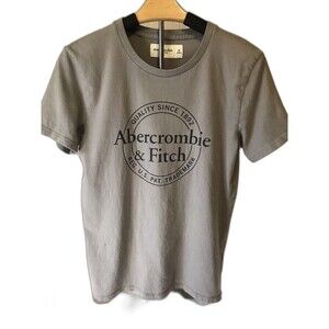 Abercrombie & Fitch New York T-Shirt Men's XS gray/green A&F Logo Front T-Shirt